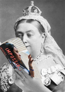 Queen Victoria finds my book impossible to put down on I Read Canadian Day!